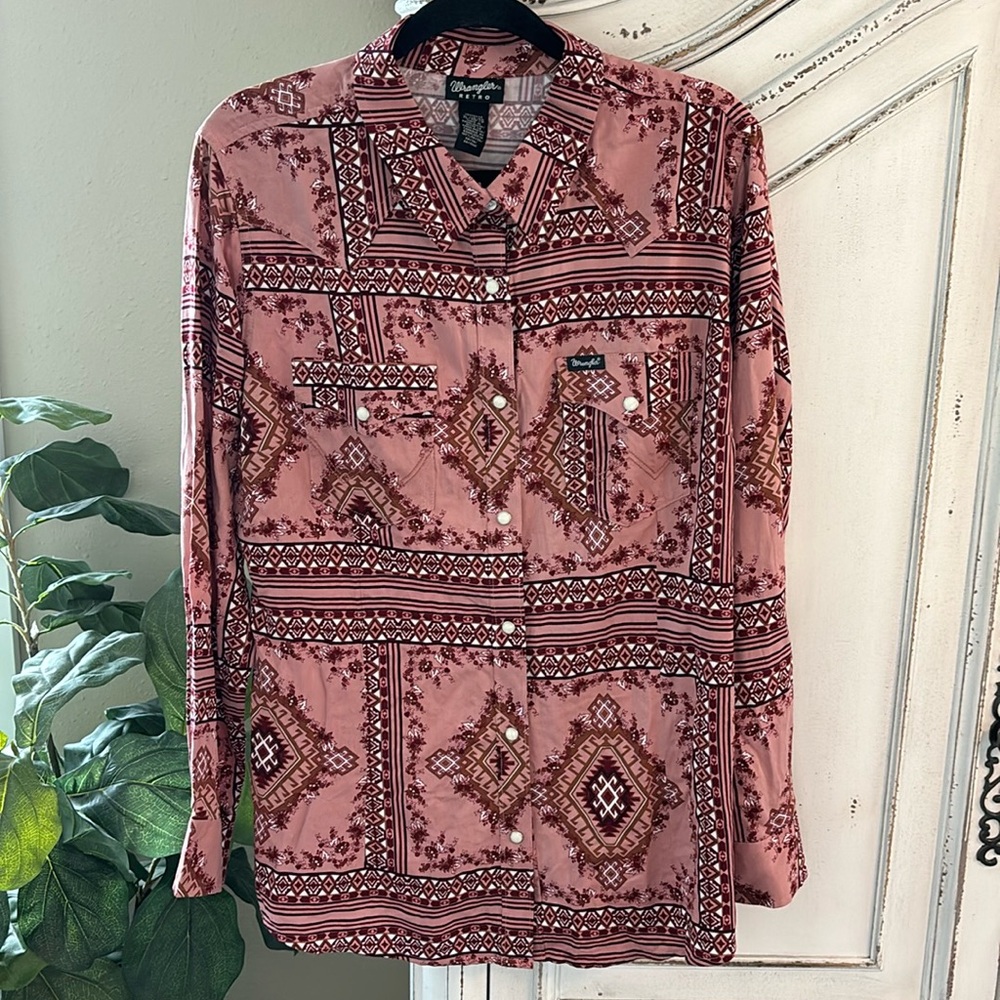 Pink Geometric Print Women's Top